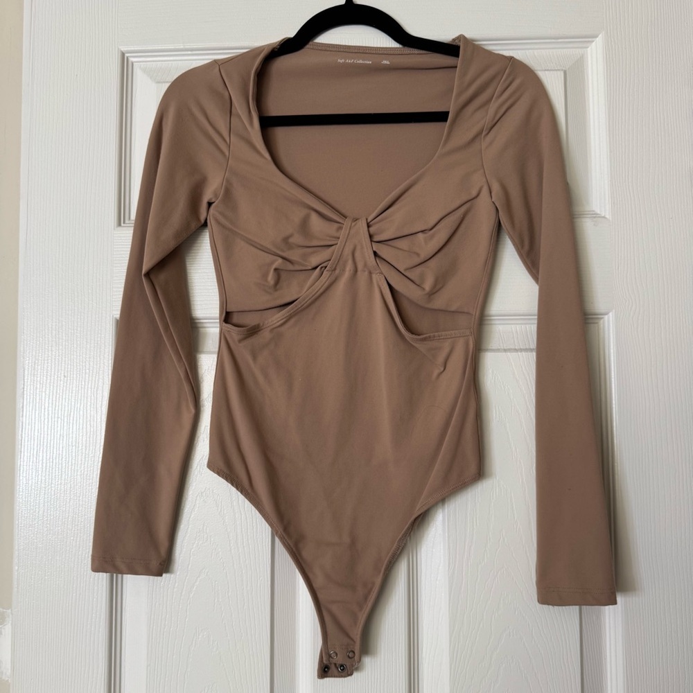 Tan Long Sleeve A&F Bodysuit